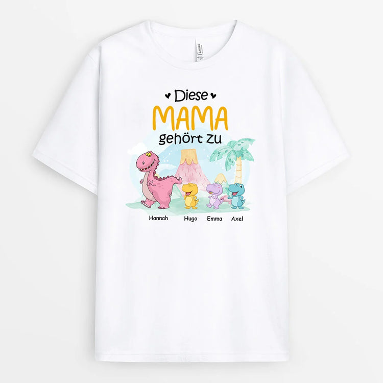Personalisiertes T-Shirt Saurus Kinder für Mama Oma