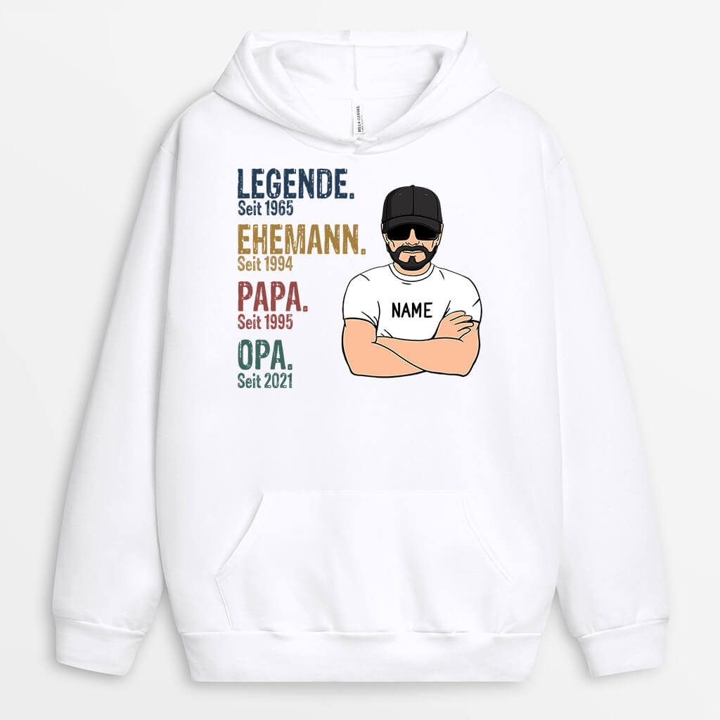 0004HGE2 personalisierte geschenke Hoodie legende opa papa