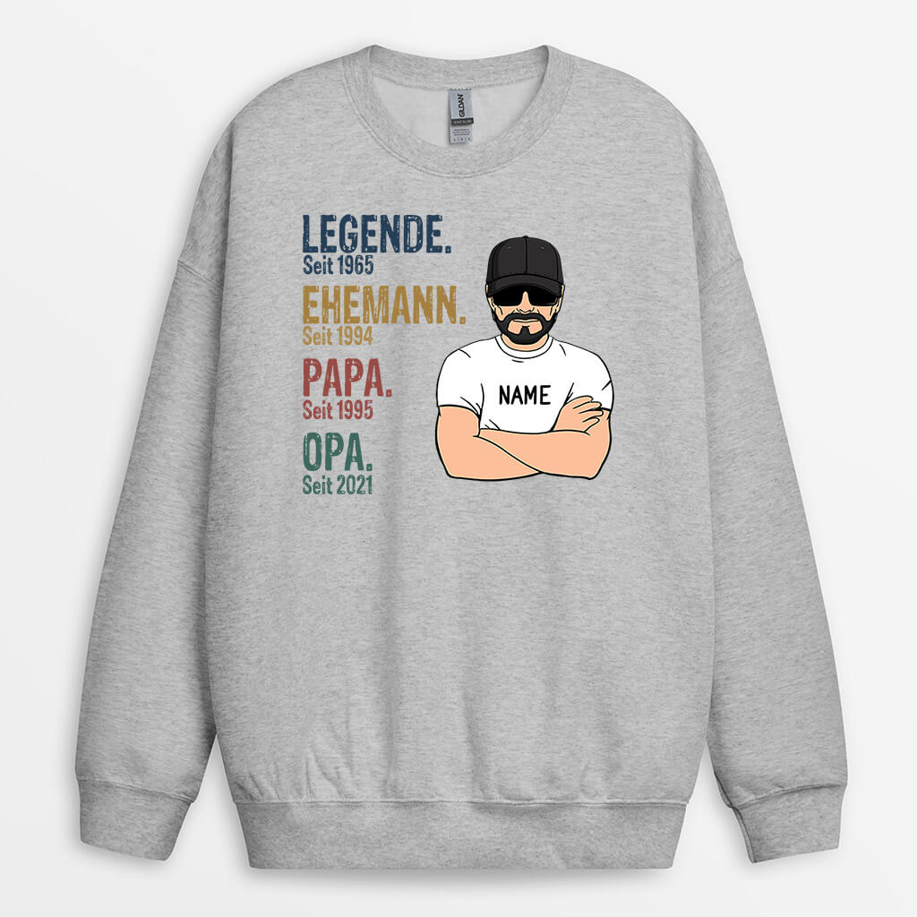 0004WGE1 personalisierte geschenke Pullover legende opa papa