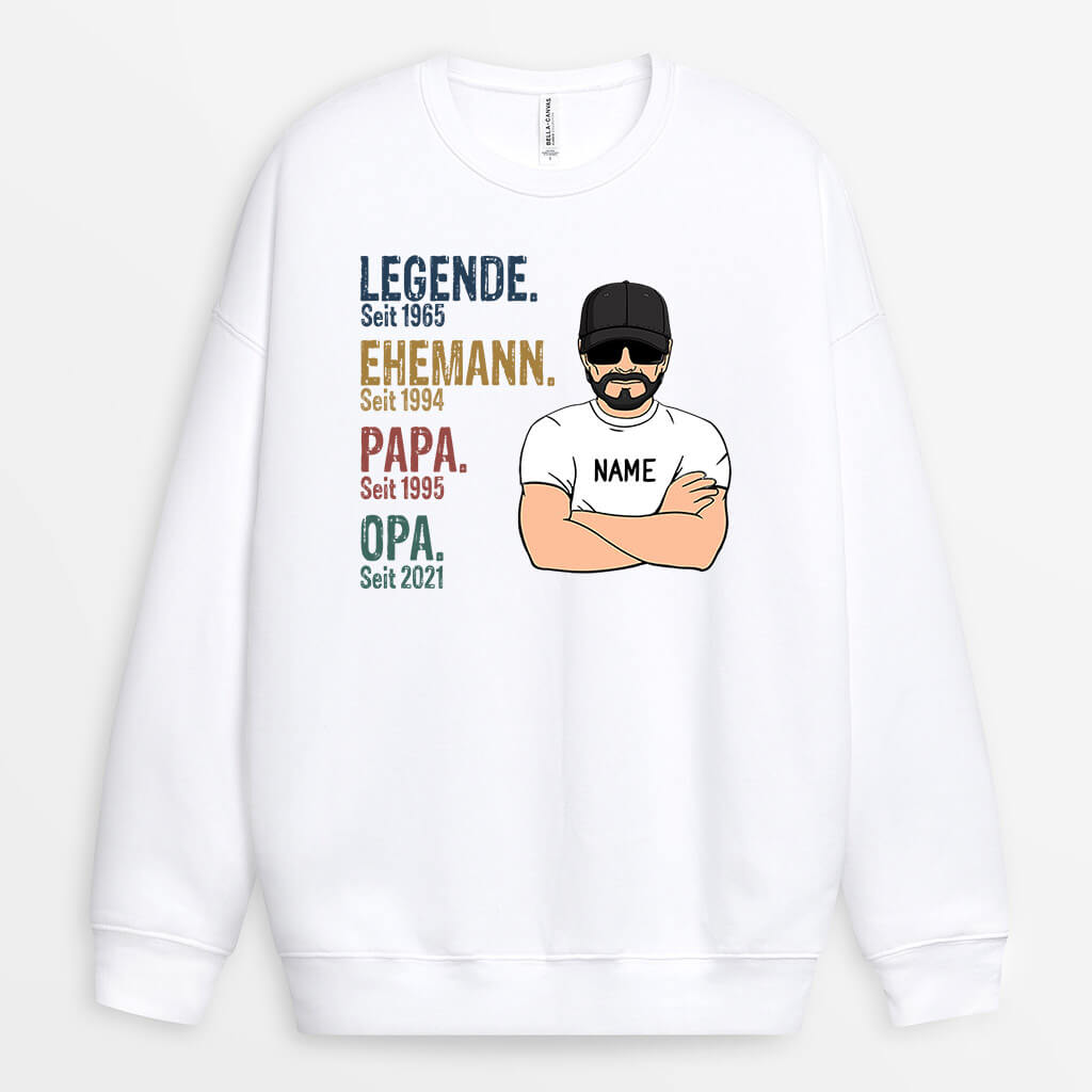 0004WGE2 personalisierte geschenke Pullover legende opa papa