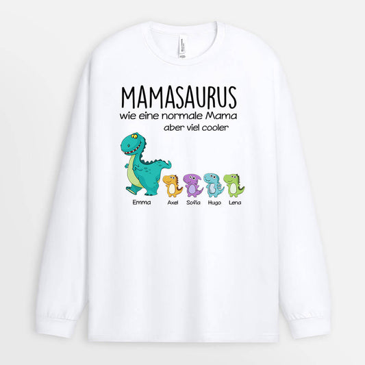 0009NGE1 personalisierte geschenke Langarmshirt dinosaurier oma mama