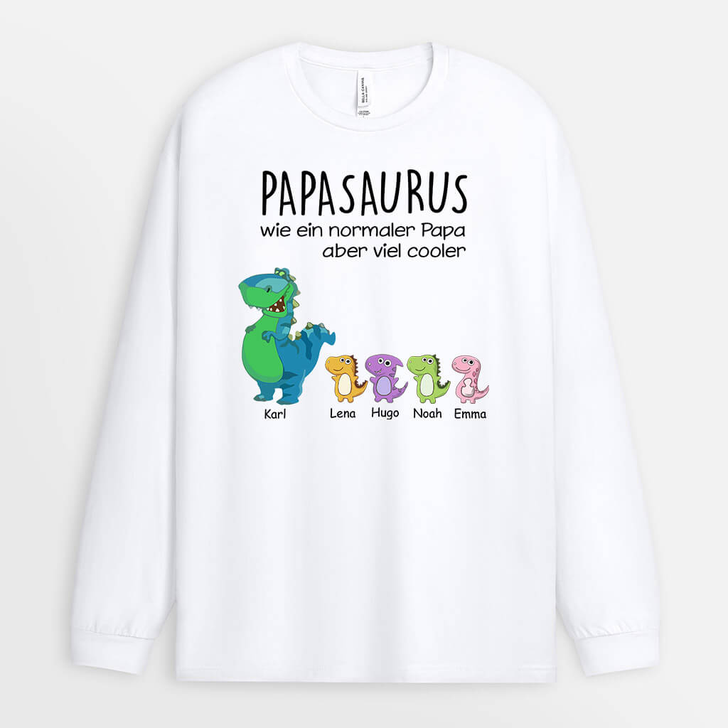 0030NGE1 personalisierte geschenke Langarmshirt dinosaurier opa papa