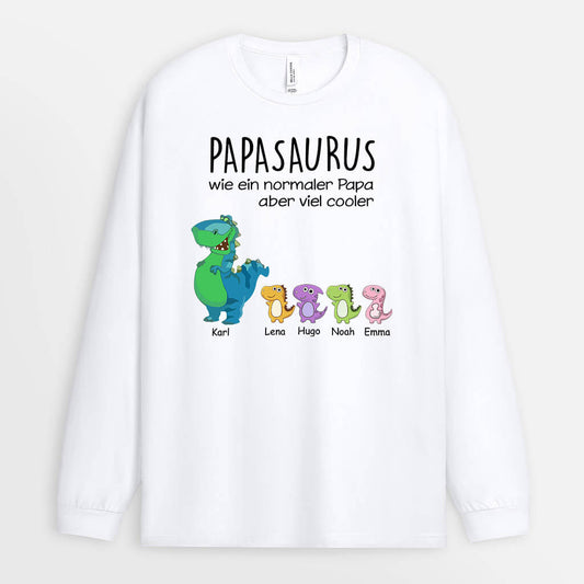 0030NGE1 personalisierte geschenke Langarmshirt dinosaurier opa papa