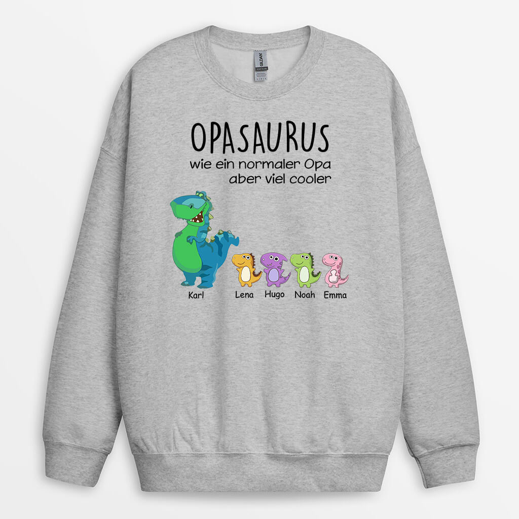 0030WGE2 personalisierte geschenke Pullover dinosaurier opa papa