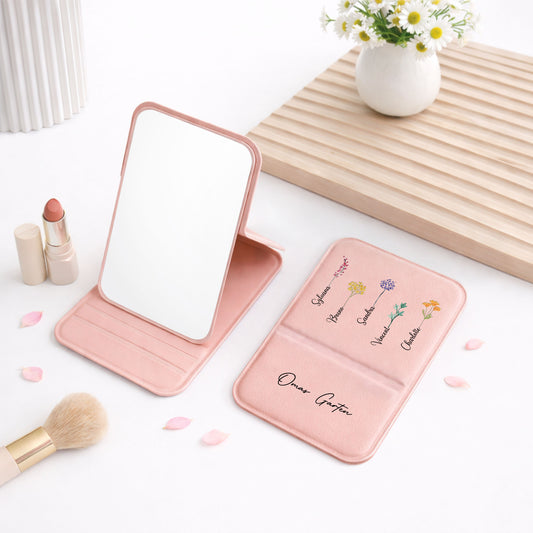 0065AGE1 mamas garten blumen  schmetterlinge personalisierte taschenspiegel omamama 0065aj8v5a_1