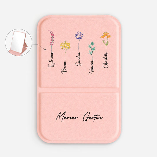 0065AGE1 mamas garten blumen  schmetterlinge personalisierte taschenspiegel omamama 0065aj8v5a_2