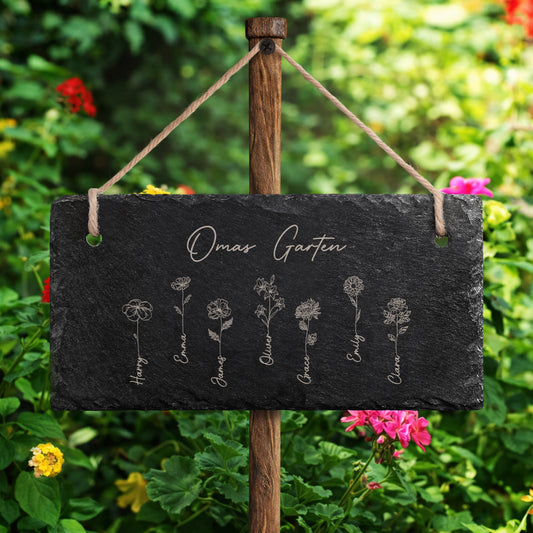 0065AGE2 omas garten personalisiertes geschenk garten  schiefer gartenschild mit gravur omamama 0065ae6p5a