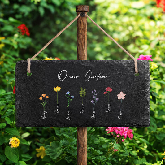 0065AGE2 omas garten personalisiertes geschenk garten  uv druck schiefer gartenschild omamama 0065ae6p5a