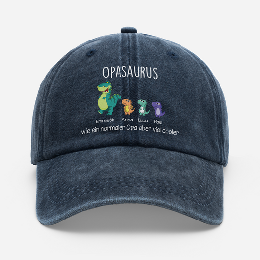 0114AGE1 opasaurus personalisiertes geschenk  washed cap opa papa dino 0114ajsk5b