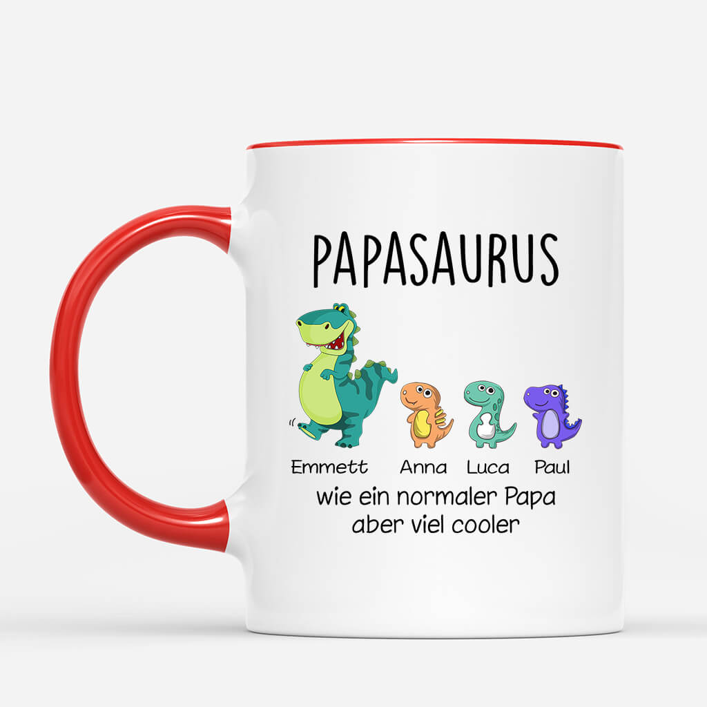 0114MGE2 personalisierte papasaurus wie ein normaler papa aber mehr raawrsome tasse