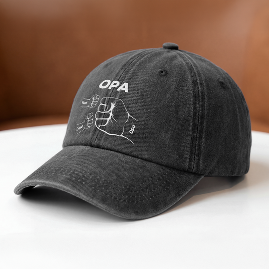 0263AGE2 papa faustgruss washed cap personalisiert papa opa 0263ajsf8b