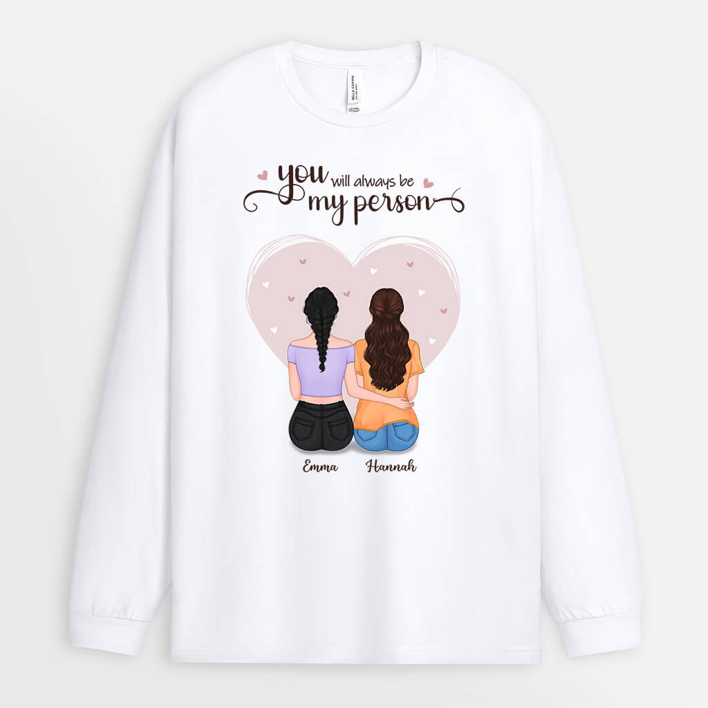 0443NGE1 Personalisierte Geschenke Langarmshirt Besties Beste Freundin