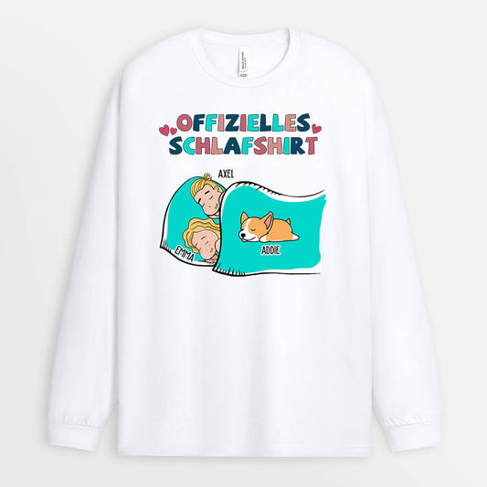 0553NGE2 Personalisierte Geschenke Langarmshirt Frau Mann Hunde Paare Parchen Hundebesitzer