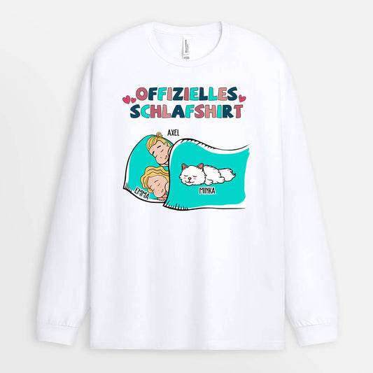 0553NGE2 Personalisierte Geschenke Langarmshirt Frau Mann Katzen Katzenbesitzer