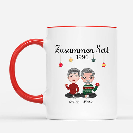 0557MGE2 Personalisierte Geschenke Tasse Frau Mann Paare Parchen Weihnachten