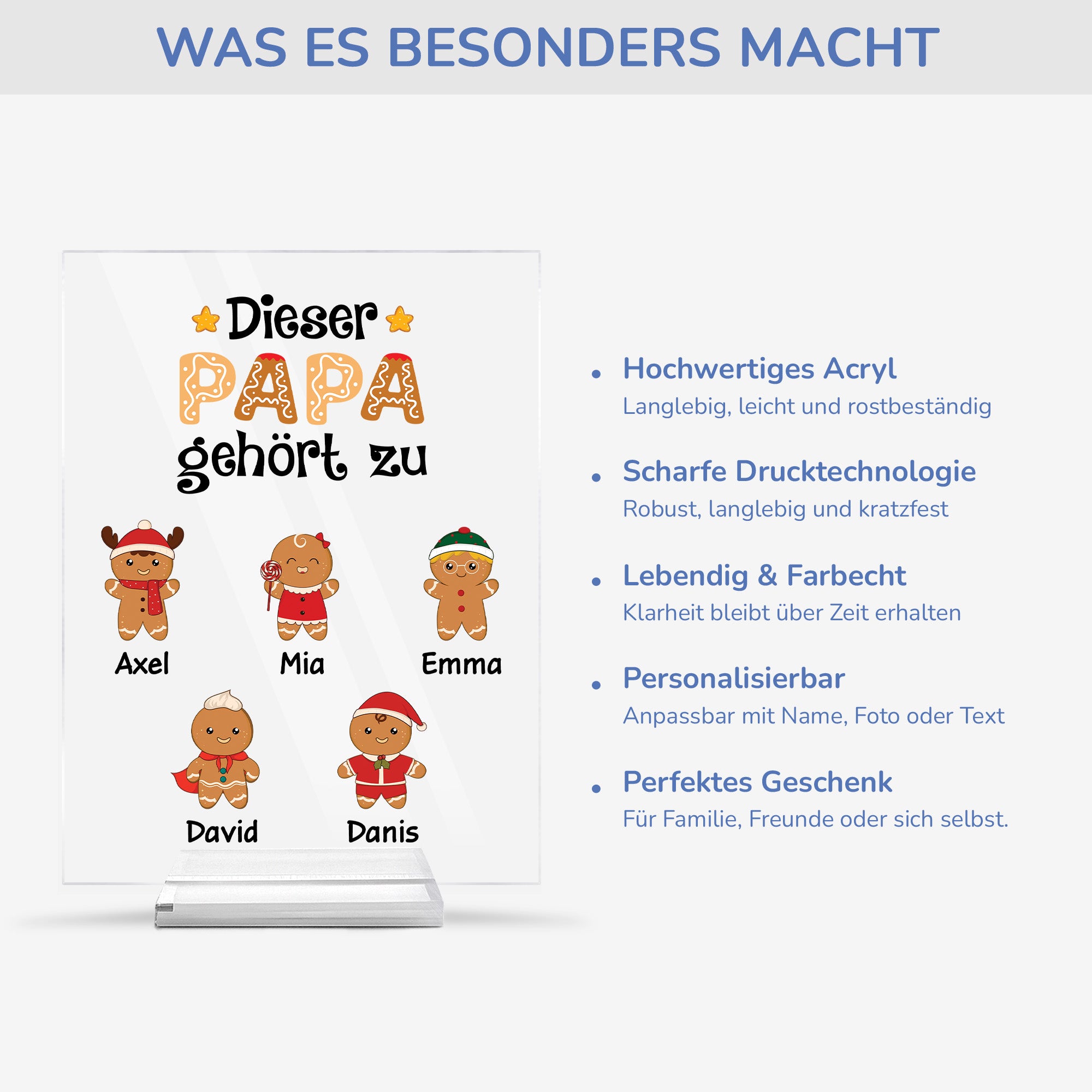 0661RGE5 dieser papa gehort zu lebkuchenmann personalisierte acryl plakette papa weihnachten 0661R8Q7B