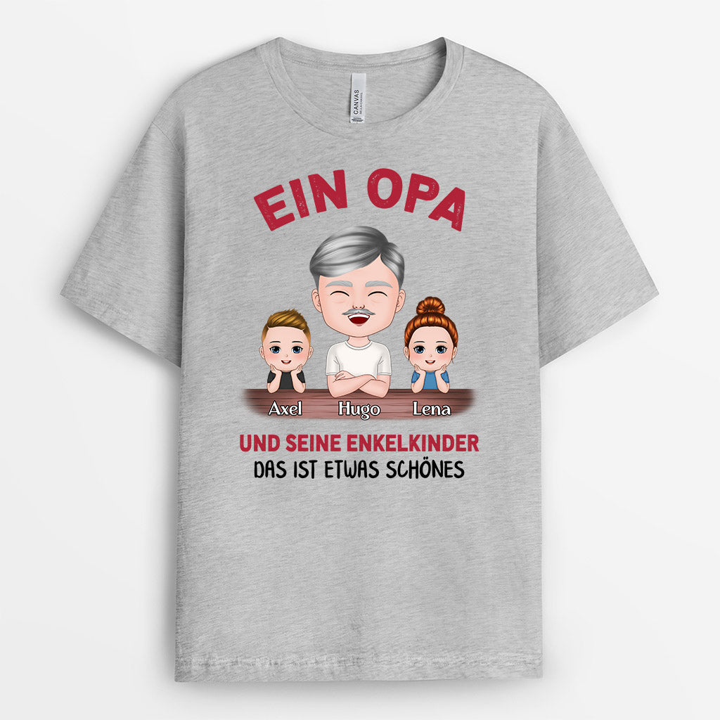 0859AGE2 Personalisierte Geschenke T Shirt Kinder Enkelkinder Papa Opa