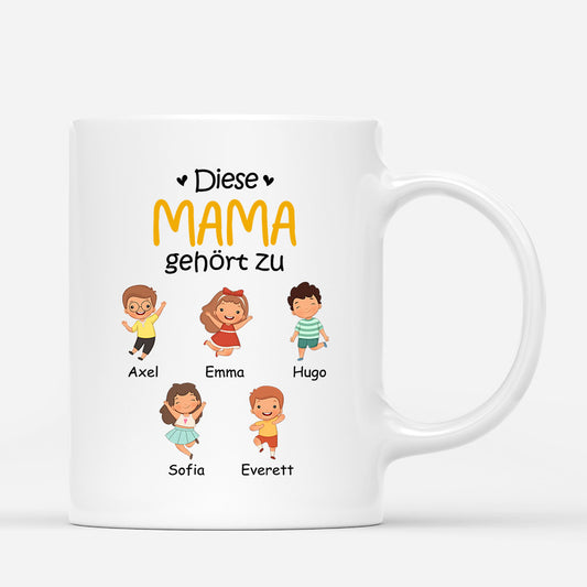 0865MGE1 Personalisierte Geschenke Tasse Enkelkinder Kinder Oma Mama