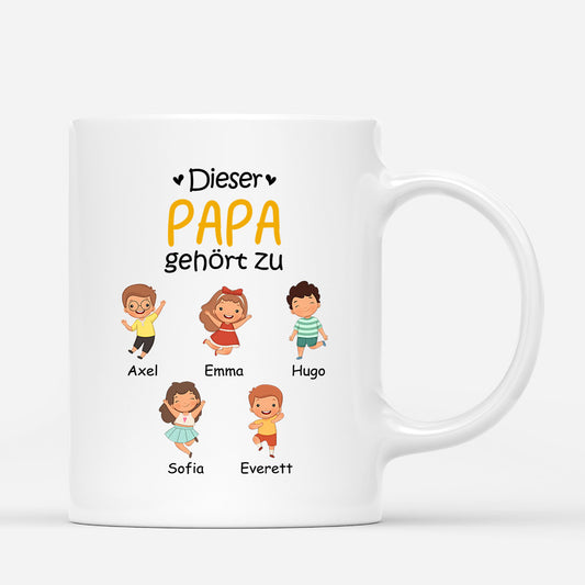0865MGE1 Personalisierte Geschenke Tasse Enkelkinder Kinder Opa Papa