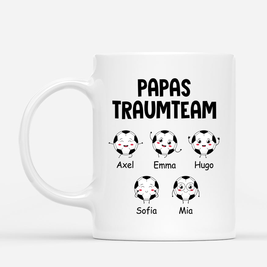 0893MGE1 Personalisierte Geschenke Tasse Traum Team Kinder Enkelkinder Papa Mama