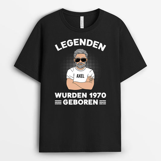 0907AGE1 Personalisierte Geschenke T Shirt Geburt Papa Opa