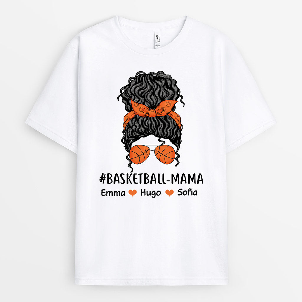 0910AGE1 Personalisierte Geschenke T Shirt Kinder Basketball Mama Oma