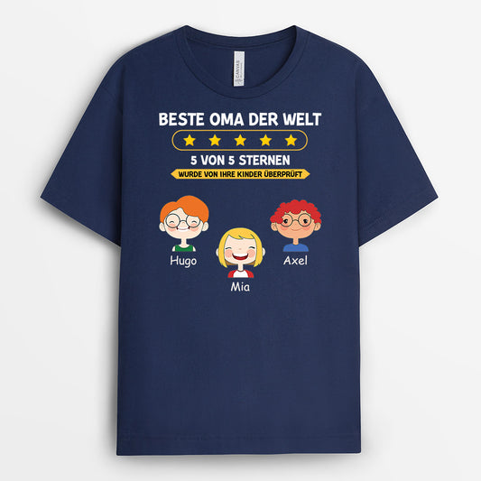 0924AGE1 Personalisierte Geschenke T Shirt Stern Kinder Enkelkinder Mama Oma