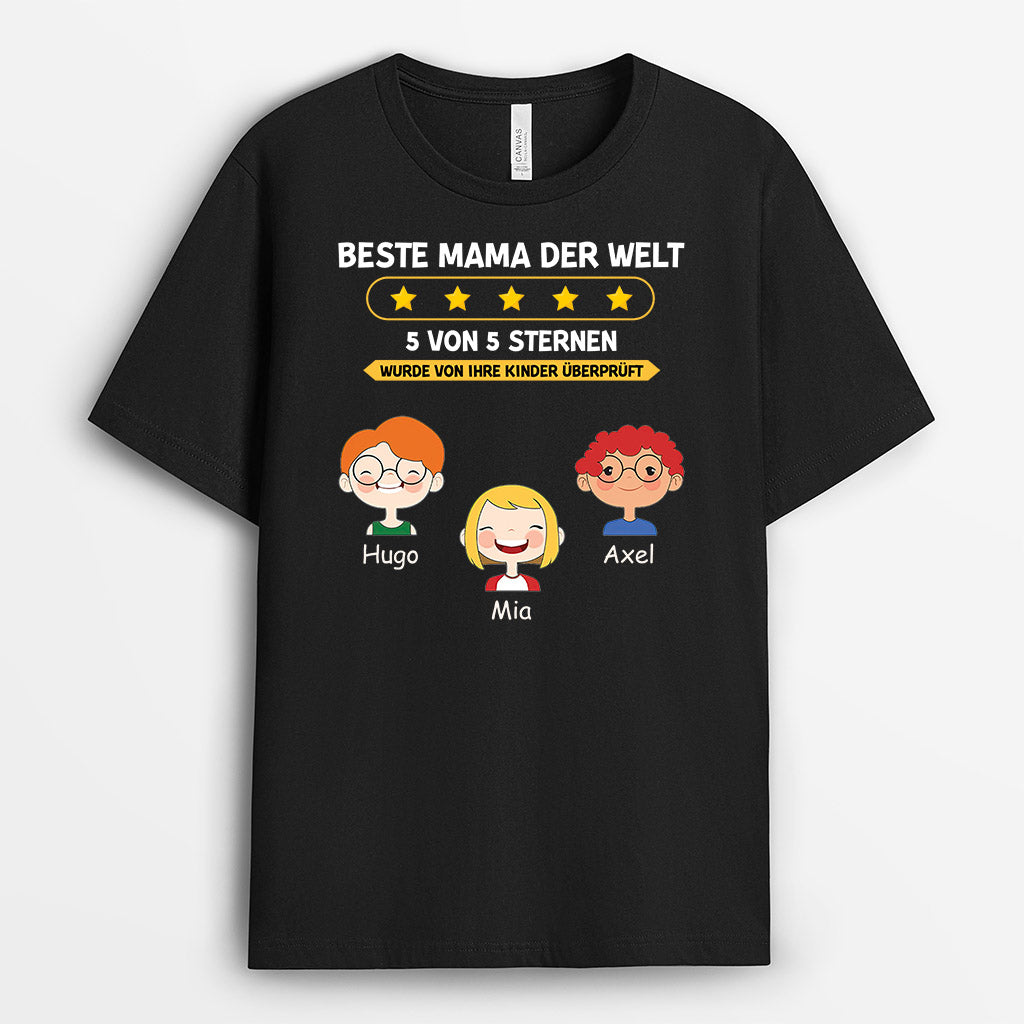 0924AGE2 Personalisierte Geschenke T Shirt Stern Kinder Enkelkinder Mama Oma