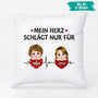 0928PGE2 Personalisierte Geschenke Kissen Herzen Kinder Enkelkinder Papa Mama Opa Oma