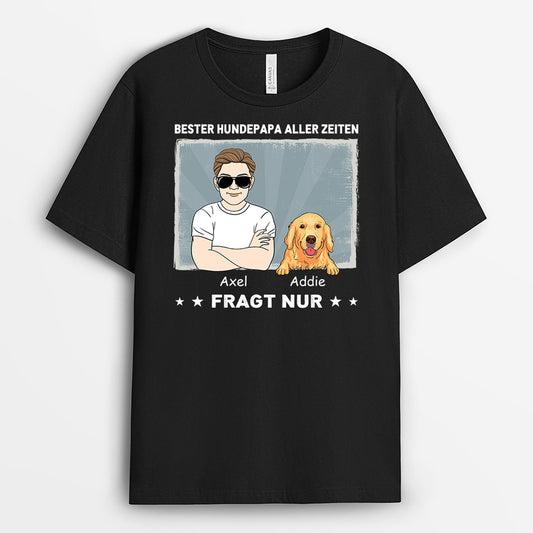 0930AGE1 Personalisierte Geschenke T Shirt Hunde Hundepapa Hundeliebhaber Hundebesitzer