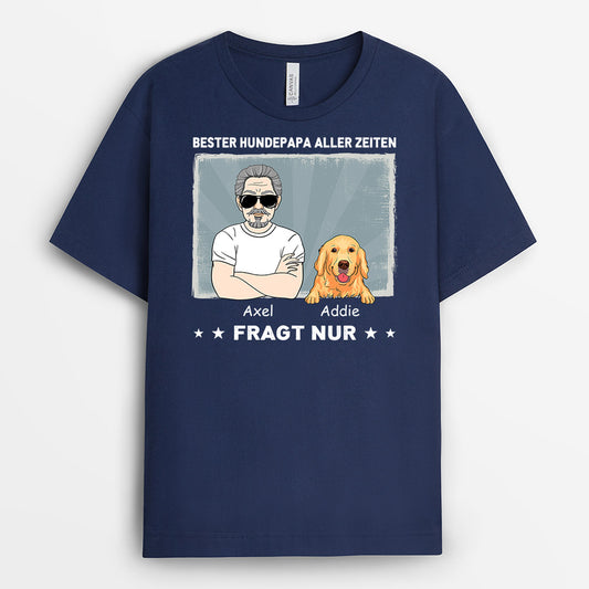 0930AGE2 Personalisierte Geschenke T Shirt Hunde Hundepapa Hundeliebhaber Hundebesitzer