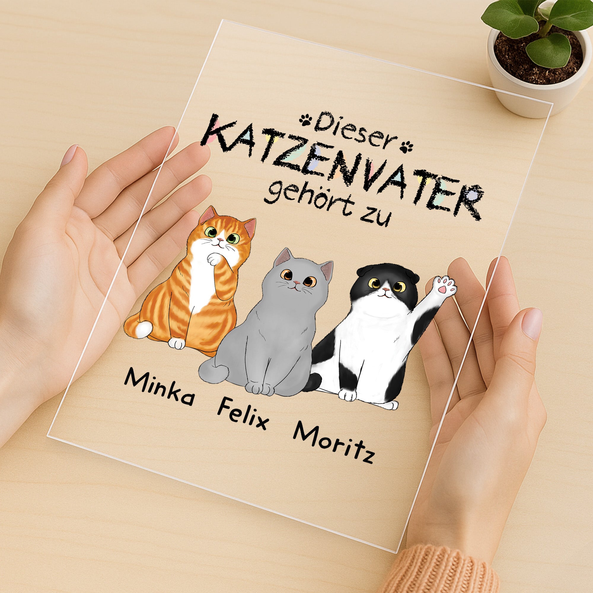 0938RGE3 dieser katzenpapa gehort zu personalisierte acryl plakette katzen 0938R8T8D