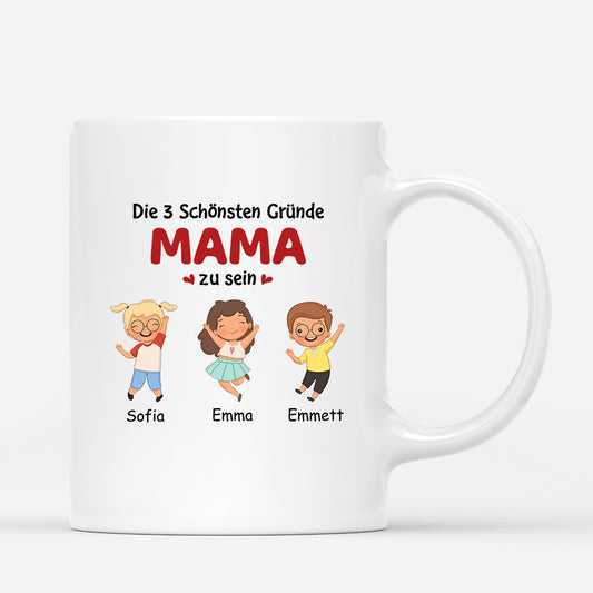 0940MGE1 Personalisierte Geschenke Tasse Kinder Enkelkinder Mama Oma