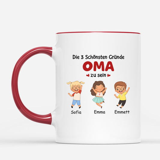 0940MGE2 Personalisierte Geschenke Tasse Kinder Enkelkinder Mama Oma
