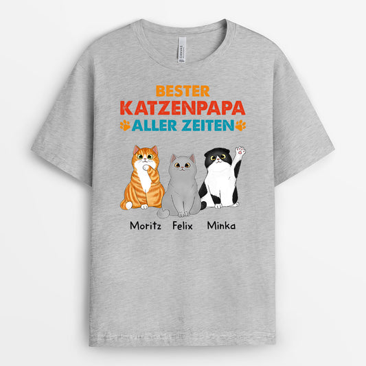 0943AGE2 Personalisierte Geschenke T Shirt Katzen Katzeneltern Katzenliebhaber Katzenbesitzer