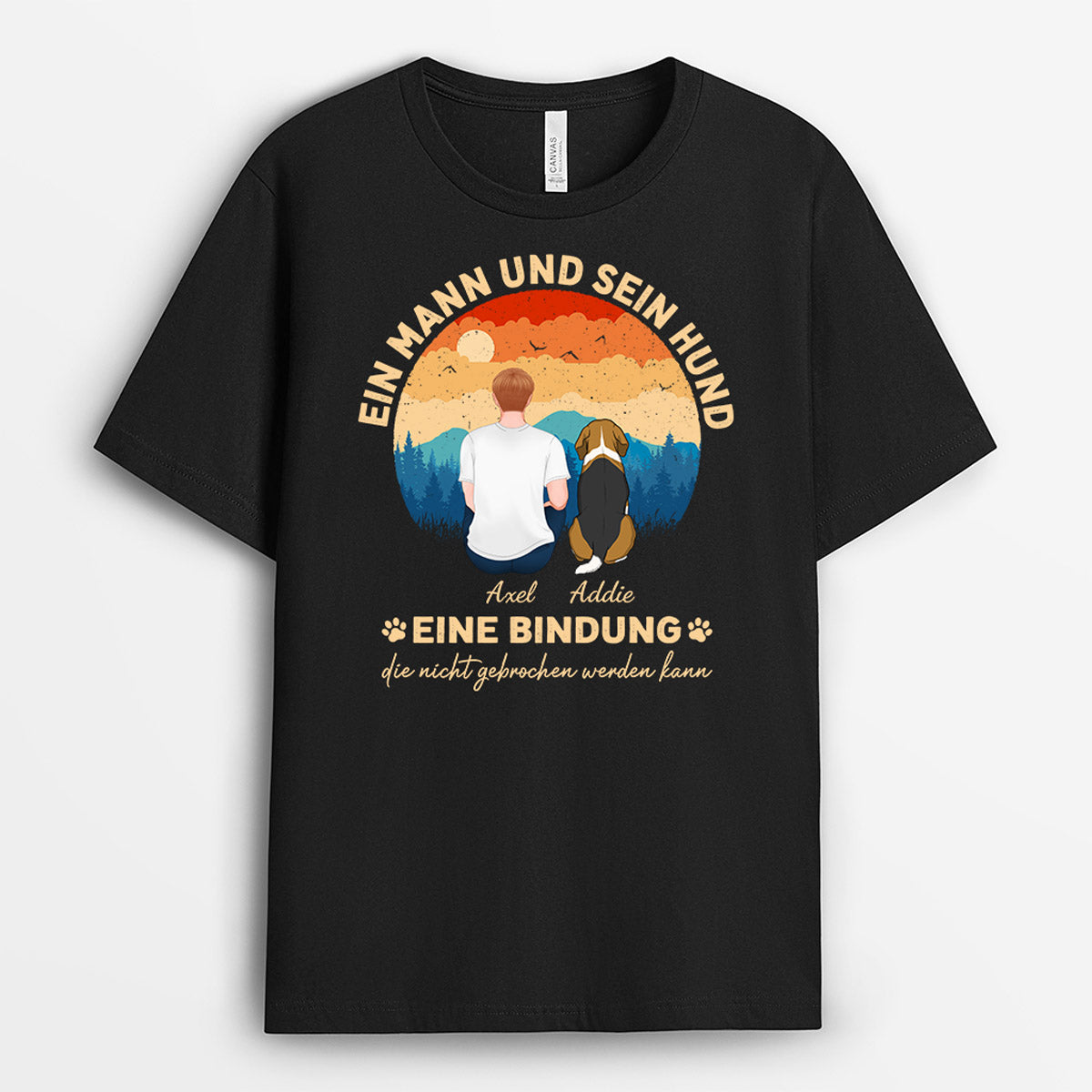 0949AGE2 Personalisierte Geschenke T Shirt Hunde Hundepapa Hundeliebhaber Hundebesitzer