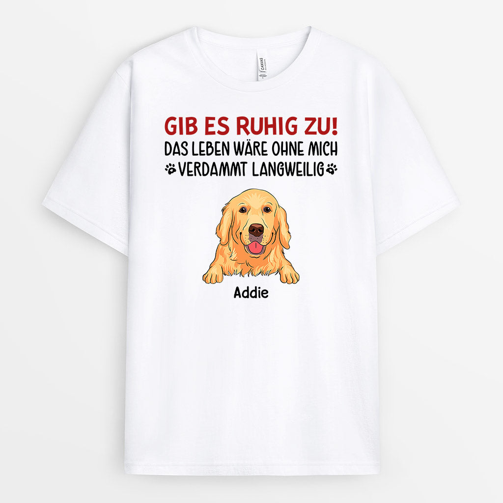 0955AGE1 Personalisierte Geschenke T Shirt Hunde Hundepapa Hundemama Hundeliebhaber Hundebesitzer