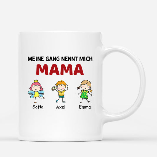 0956MGE1 Personalisierte Geschenke Tasse Kinder Enkelkinder Mama Oma