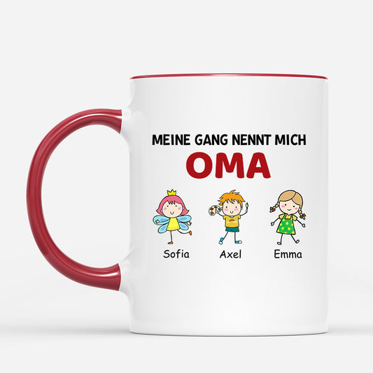 0956MGE2 Personalisierte Geschenke Tasse Kinder Enkelkinder Mama Oma