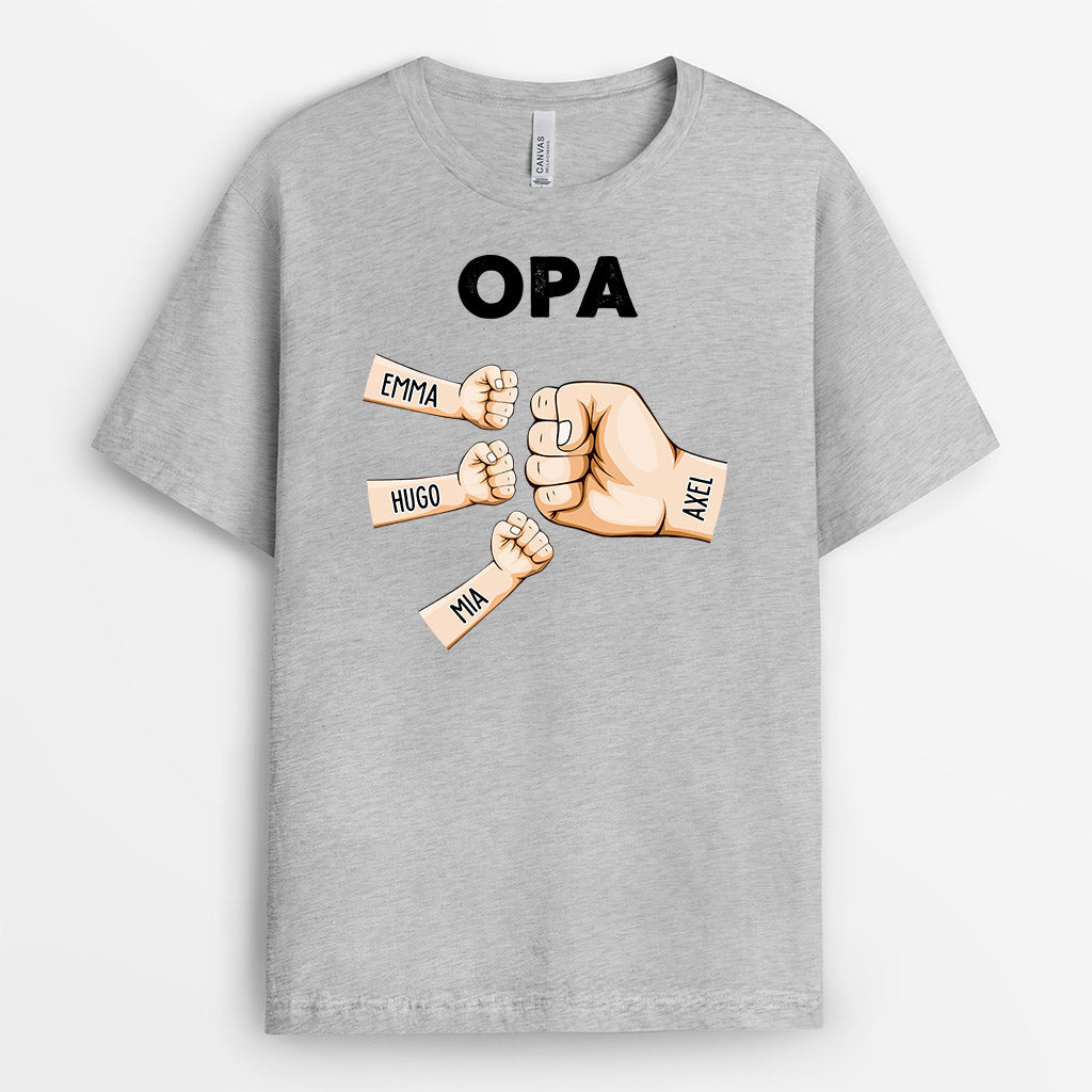 0958AGE2 Personalisierte Geschenke T Shirt Kinder Enkelkinder Papa Opa