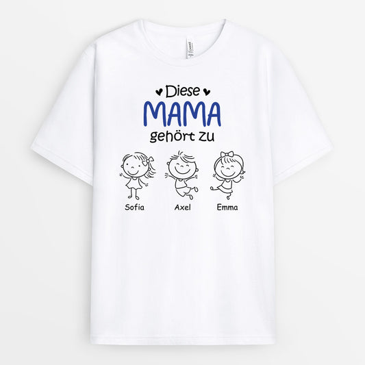 0959AGE1 Personalisierte Geschenke T shirt Kinder Mama Oma