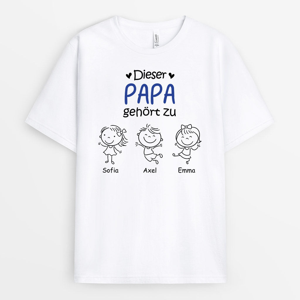 0959AGE1 Personalisierte Geschenke T shirt Kinder Papa Opa