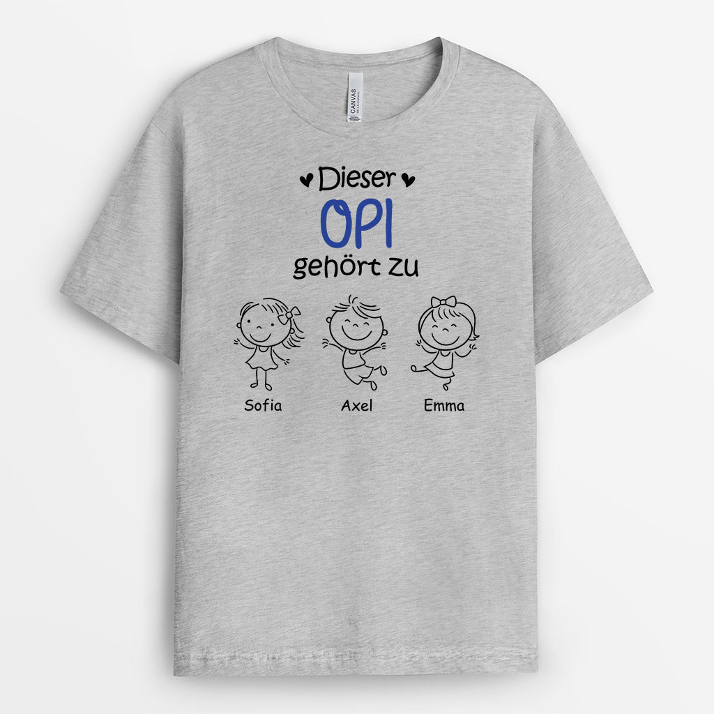 0959AGE2 Personalisierte Geschenke T shirt Kinder Papa Opa