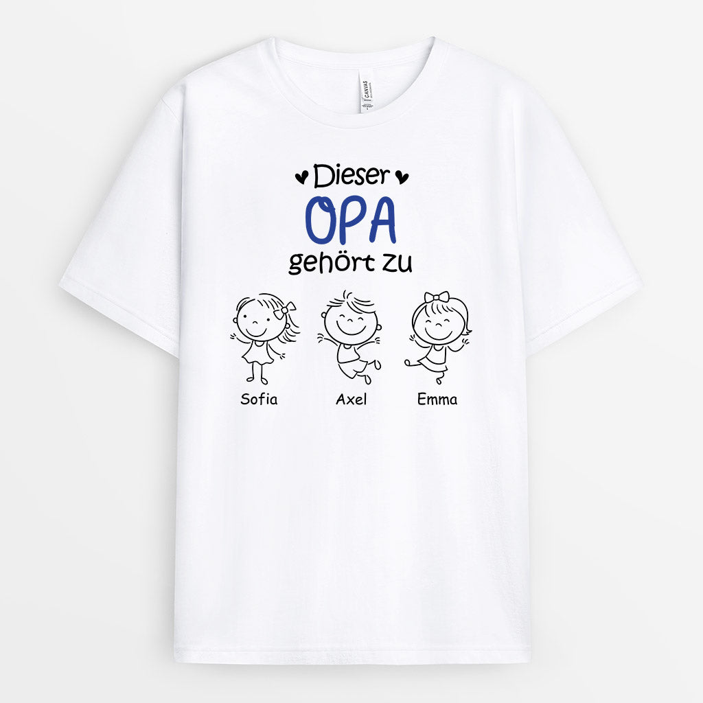 0959AGE3 Personalisierte Geschenke T shirt Kinder Papa Opa