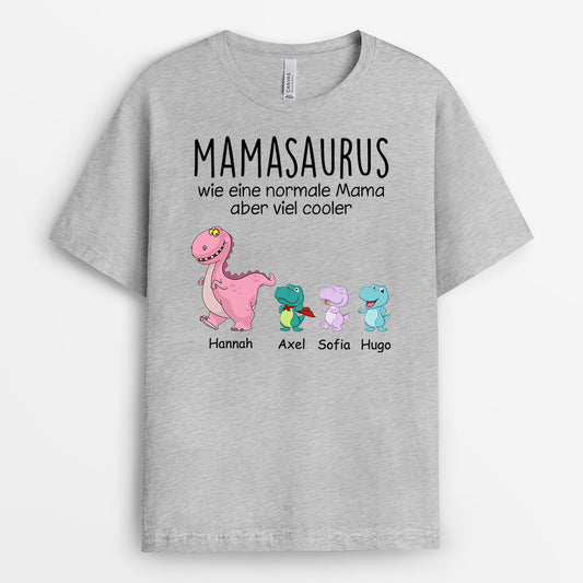 0967AGE1 Personalisierte Geschenke T Shirt Kinder Enkelkinder Saurus Dinosaurier Mama Oma