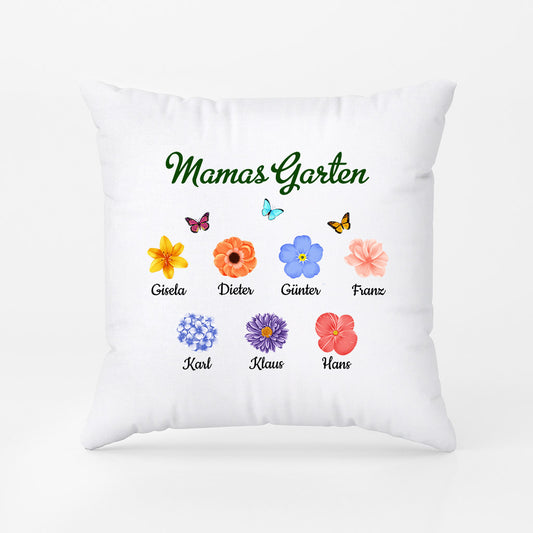 0971PGE1 Personalisierte Geschenke Kissen Kinder Enkelkinder Garten Blumen Mama Oma
