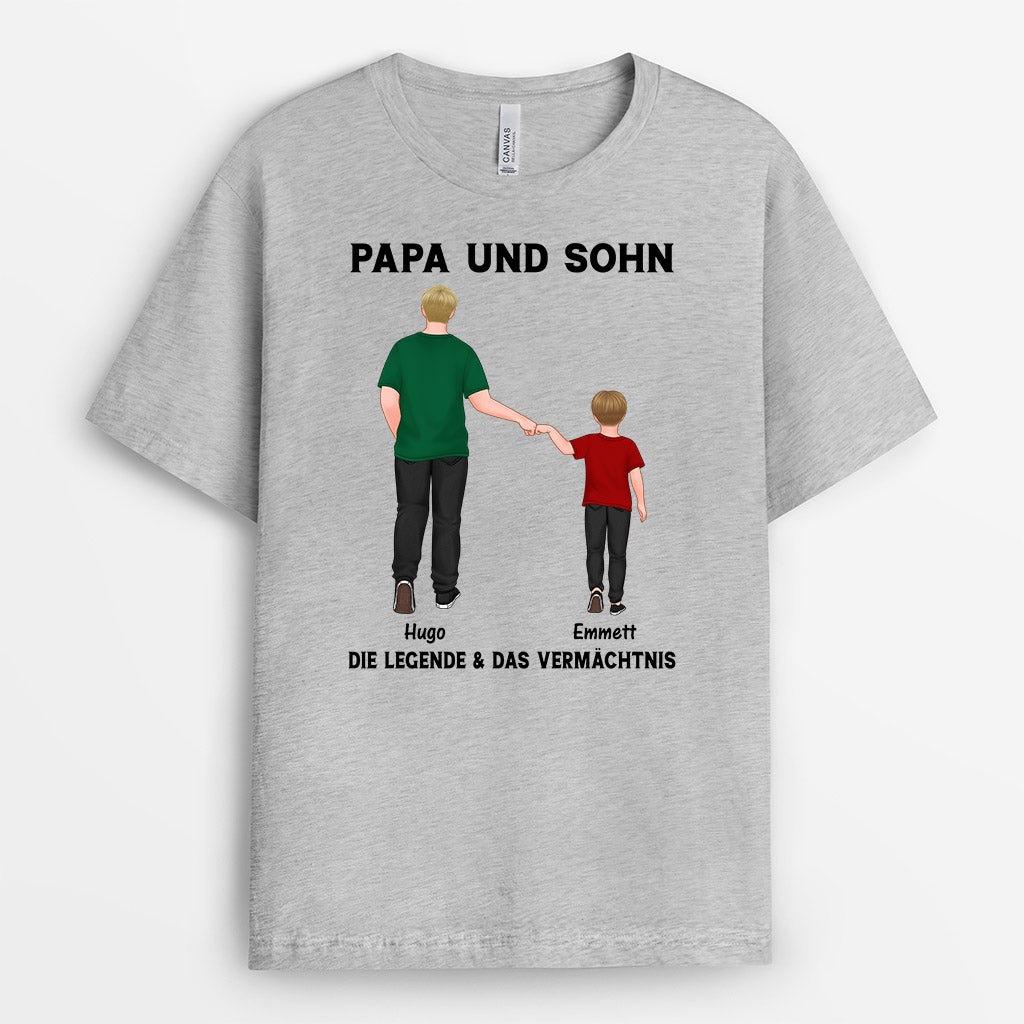 0974AGE2 Personalisierte Geschenke T Shirt Kinder Enkelkinder Papa Opa