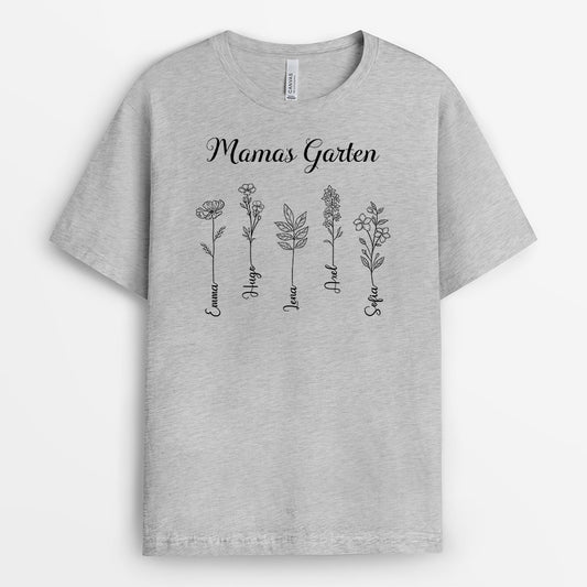 0985AGE1 Personalisierte Geschenke T Shirt Kinder Enkelkinder Blumen Garten Mama Oma