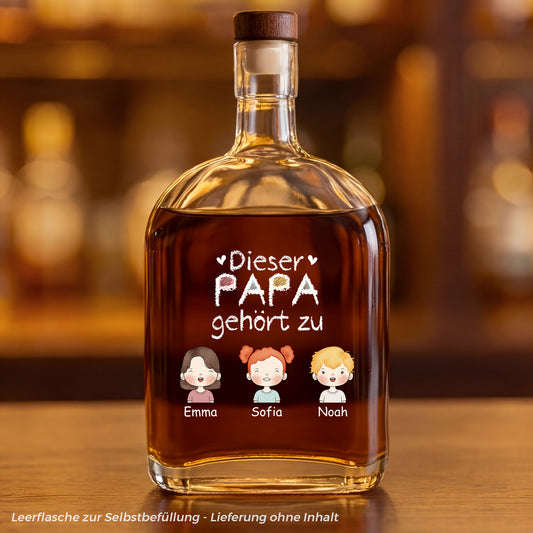 0989AGE1 dieser papa gehort zu personalisierte whiskyflasche papa opa buntstifte 0989aicp0b