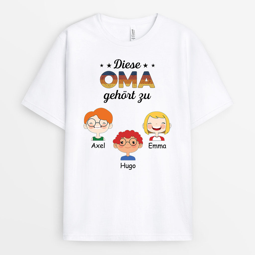 1003AGE2 Personalisierte Geschenke T Shirt Kinder Enkel Mama Oma